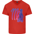 Virgo Woman Star Sign Zodiac Astrological Mens V-Neck Cotton T-Shirt Red