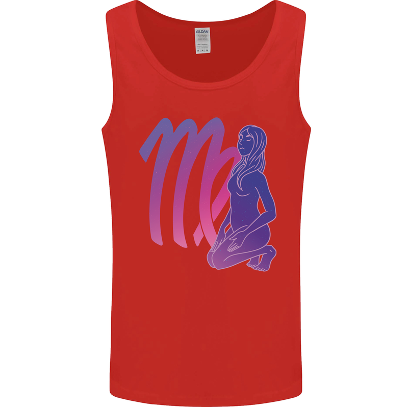 Virgo Woman Star Sign Zodiac Astrological Mens Vest Tank Top Red