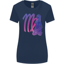 Virgo Woman Star Sign Zodiac Astrological Womens Wider Cut T-Shirt Navy Blue