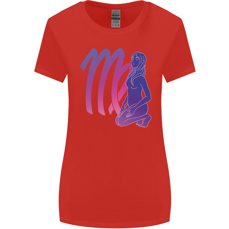 Virgo Woman Star Sign Zodiac Astrological Womens Wider Cut T-Shirt Red