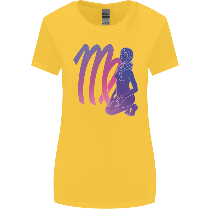 Virgo Woman Star Sign Zodiac Astrological Womens Wider Cut T-Shirt Yellow
