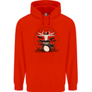 Virtruvian Drummer Funny Drumming Drum Childrens Kids Hoodie Bright Red