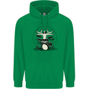 Virtruvian Drummer Funny Drumming Drum Childrens Kids Hoodie Irish Green