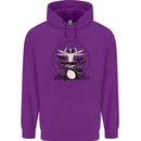 Virtruvian Drummer Funny Drumming Drum Childrens Kids Hoodie Purple