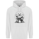 Virtruvian Drummer Funny Drumming Drum Childrens Kids Hoodie White