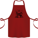 Virtruvian Drummer Funny Drumming Drum Cotton Apron 100% Organic Maroon
