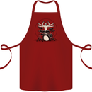 Virtruvian Drummer Funny Drumming Drum Cotton Apron 100% Organic Maroon