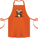 Virtruvian Drummer Funny Drumming Drum Cotton Apron 100% Organic Orange