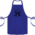 Virtruvian Drummer Funny Drumming Drum Cotton Apron 100% Organic Royal Blue