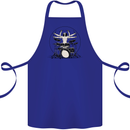 Virtruvian Drummer Funny Drumming Drum Cotton Apron 100% Organic Royal Blue