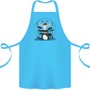 Virtruvian Drummer Funny Drumming Drum Cotton Apron 100% Organic Turquoise