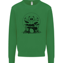 Virtruvian Drummer Funny Drumming Drum Kids Sweatshirt Jumper Irish Green