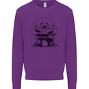 Virtruvian Drummer Funny Drumming Drum Kids Sweatshirt Jumper Purple