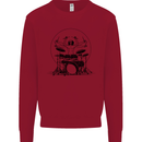 Virtruvian Drummer Funny Drumming Drum Kids Sweatshirt Jumper Red