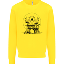 Virtruvian Drummer Funny Drumming Drum Kids Sweatshirt Jumper Yellow