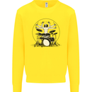 Virtruvian Drummer Funny Drumming Drum Kids Sweatshirt Jumper Yellow
