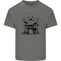 Virtruvian Drummer Funny Drumming Drum Kids T-Shirt Childrens Charcoal