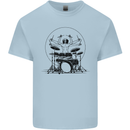 Virtruvian Drummer Funny Drumming Drum Kids T-Shirt Childrens Light Blue