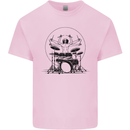 Virtruvian Drummer Funny Drumming Drum Kids T-Shirt Childrens Light Pink