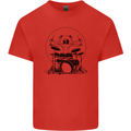 Virtruvian Drummer Funny Drumming Drum Kids T-Shirt Childrens Red