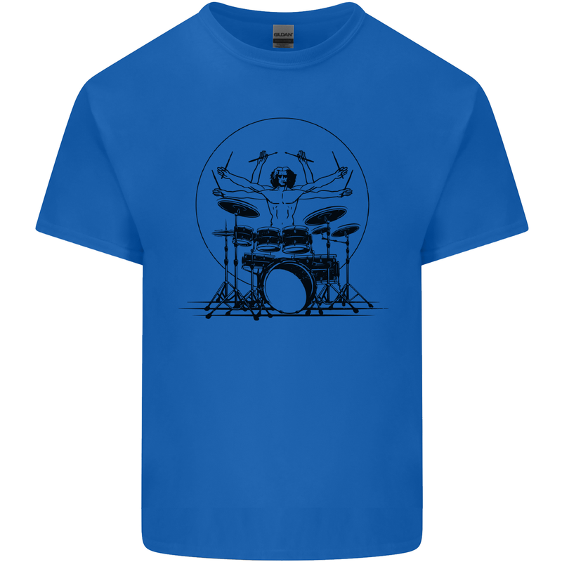 Virtruvian Drummer Funny Drumming Drum Kids T-Shirt Childrens Royal Blue