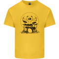 Virtruvian Drummer Funny Drumming Drum Kids T-Shirt Childrens Yellow