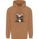 Virtruvian Drummer Funny Drumming Drum Mens 80% Cotton Hoodie Caramel Latte
