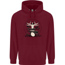 Virtruvian Drummer Funny Drumming Drum Mens 80% Cotton Hoodie Maroon