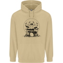 Virtruvian Drummer Funny Drumming Drum Mens 80% Cotton Hoodie Sand