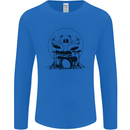 Virtruvian Drummer Funny Drumming Drum Mens Long Sleeve T-Shirt Royal Blue