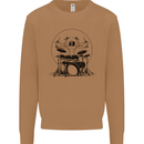 Virtruvian Drummer Funny Drumming Drum Mens Sweatshirt Jumper Caramel Latte