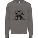 Virtruvian Drummer Funny Drumming Drum Mens Sweatshirt Jumper Charcoal