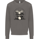 Virtruvian Drummer Funny Drumming Drum Mens Sweatshirt Jumper Charcoal
