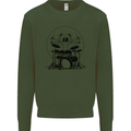 Virtruvian Drummer Funny Drumming Drum Mens Sweatshirt Jumper Forest Green