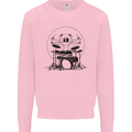 Virtruvian Drummer Funny Drumming Drum Mens Sweatshirt Jumper Light Pink