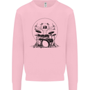 Virtruvian Drummer Funny Drumming Drum Mens Sweatshirt Jumper Light Pink