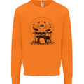 Virtruvian Drummer Funny Drumming Drum Mens Sweatshirt Jumper Orange