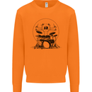 Virtruvian Drummer Funny Drumming Drum Mens Sweatshirt Jumper Orange