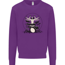 Virtruvian Drummer Funny Drumming Drum Mens Sweatshirt Jumper Purple