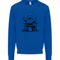 Virtruvian Drummer Funny Drumming Drum Mens Sweatshirt Jumper Royal Blue