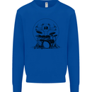 Virtruvian Drummer Funny Drumming Drum Mens Sweatshirt Jumper Royal Blue