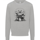 Virtruvian Drummer Funny Drumming Drum Mens Sweatshirt Jumper Sports Grey