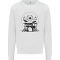 Virtruvian Drummer Funny Drumming Drum Mens Sweatshirt Jumper White