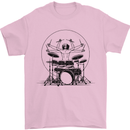 Virtruvian Drummer Funny Drumming Drum Mens T-Shirt 100% Cotton Light Pink