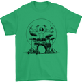 Virtruvian Drummer Funny Drumming Drum Mens T-Shirt Cotton Gildan Irish Green