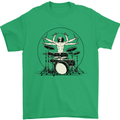 Virtruvian Drummer Funny Drumming Drum Mens T-Shirt Cotton Gildan Irish Green