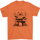 Virtruvian Drummer Funny Drumming Drum Mens T-Shirt Cotton Gildan Orange