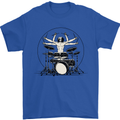 Virtruvian Drummer Funny Drumming Drum Mens T-Shirt Cotton Gildan Royal Blue