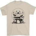 Virtruvian Drummer Funny Drumming Drum Mens T-Shirt Cotton Gildan Sand