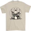 Virtruvian Drummer Funny Drumming Drum Mens T-Shirt Cotton Gildan Sand